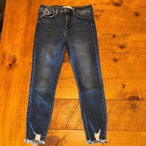 KanCan Dark Blue Distressed Ankle Jeans